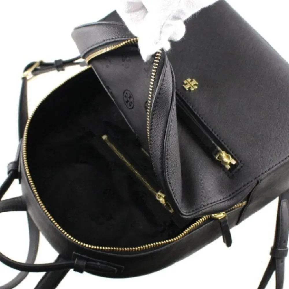 Tory Burch Emerson Black Leather Backpack